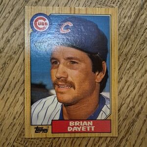 Topps Baseball Card with Blue and Red Accents